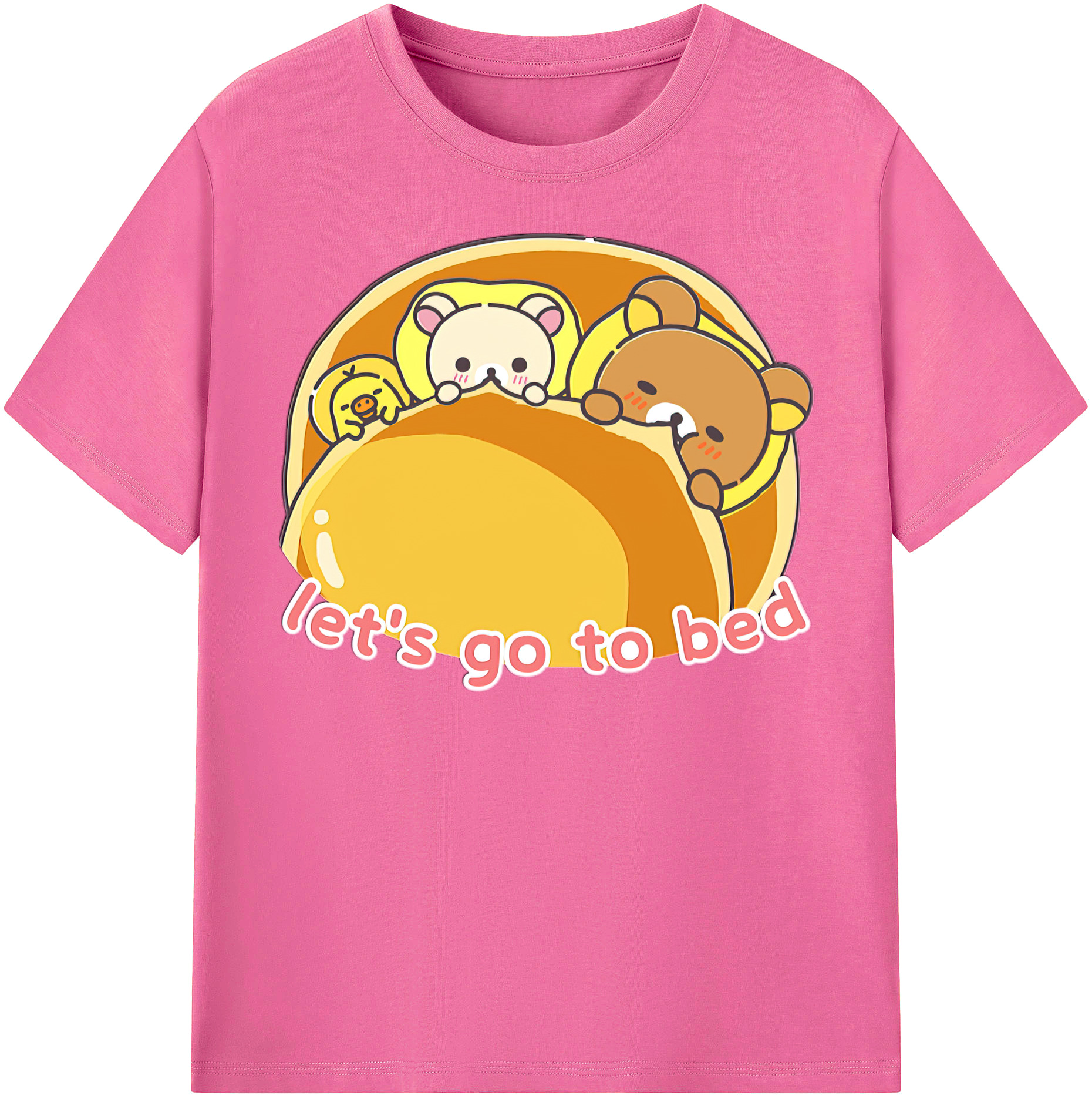 （画像用） リラックマ リラックマ キイロイトリ Rilakkuma Korilakkuma Kiiroitori レディースカジュアルプリントTシャツ（綿100％）